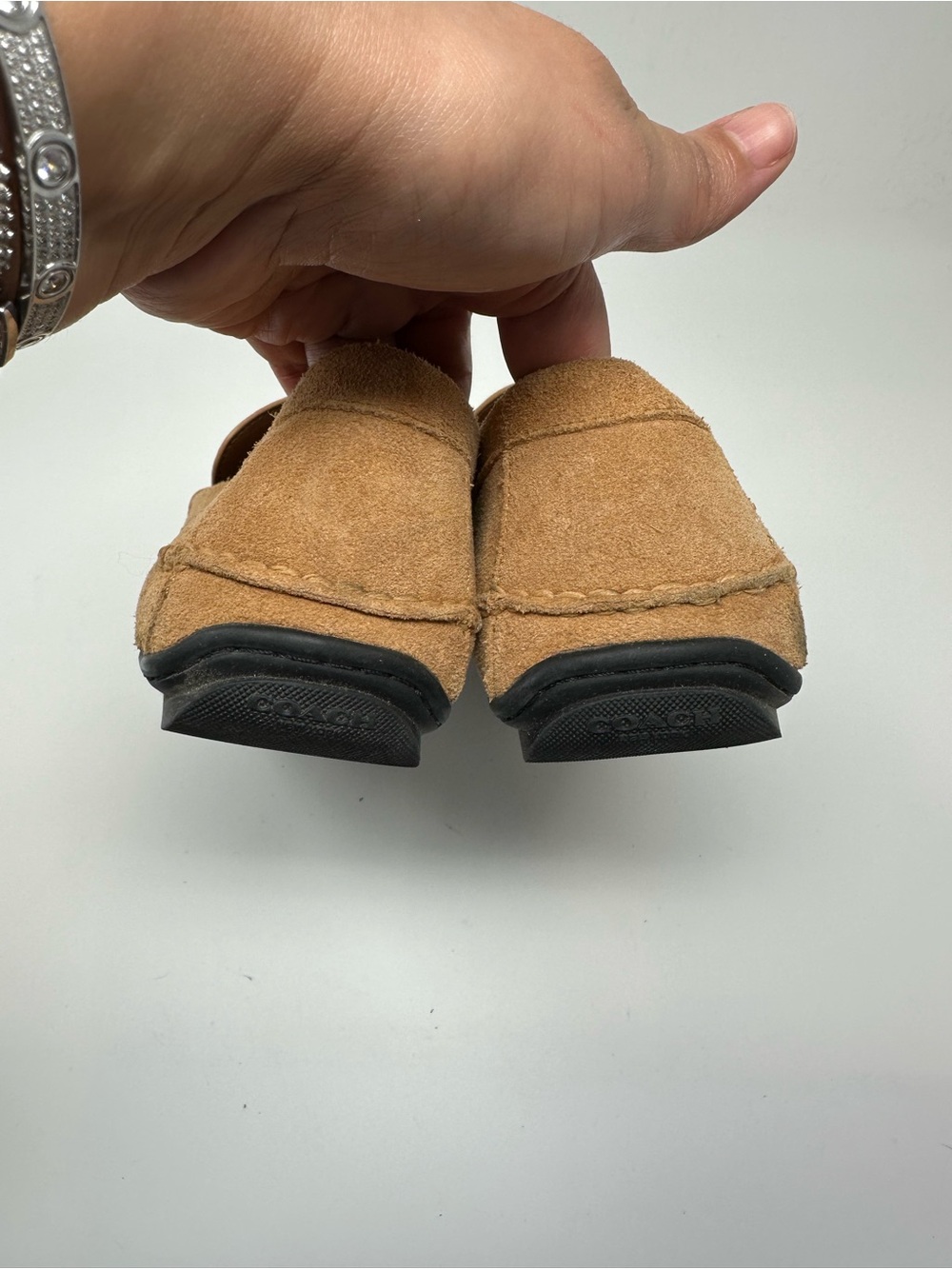 Coach Mott Driver In Suede Style C8833 Tan size 10D - Picture 9 of 13